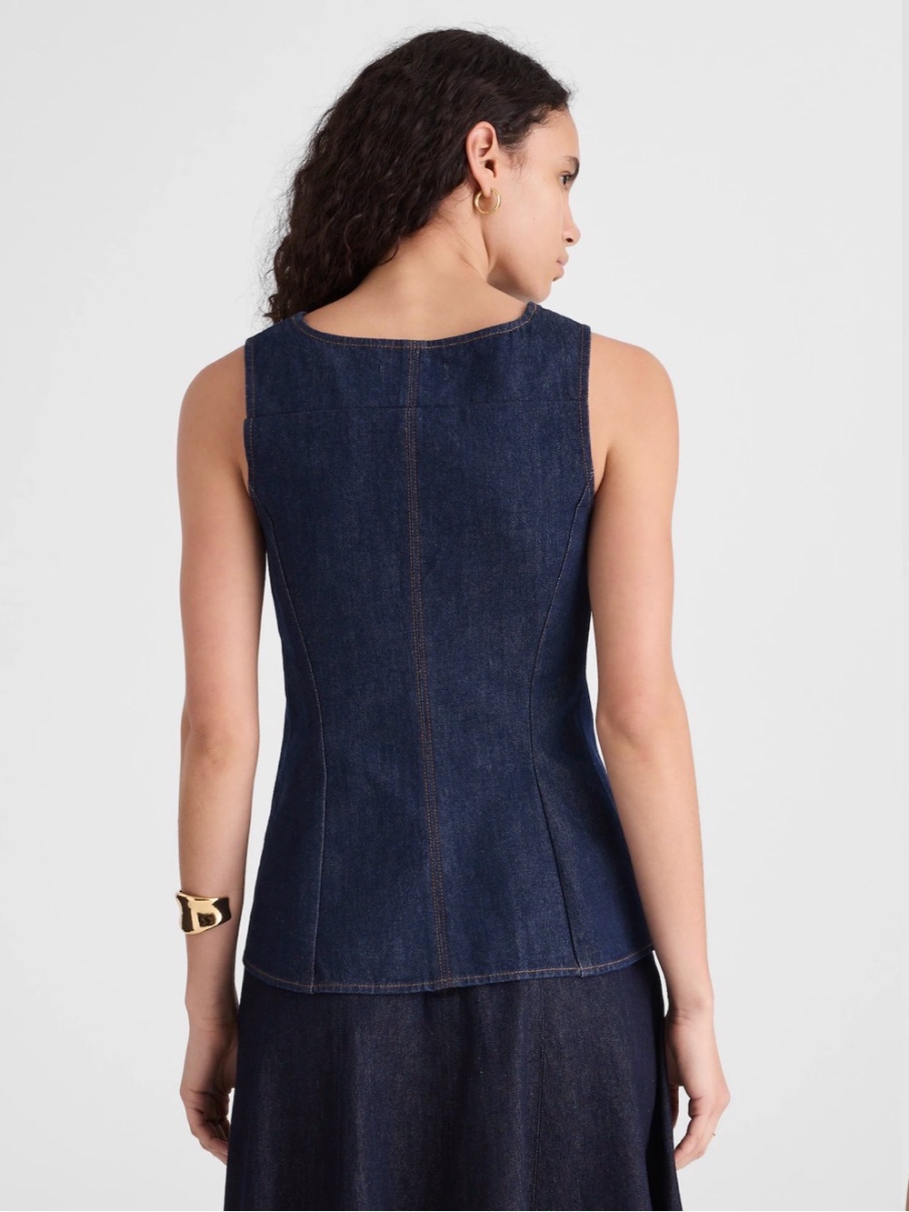 Madewell Denim Cutaway Vest size 0 - Picture 5 of 9